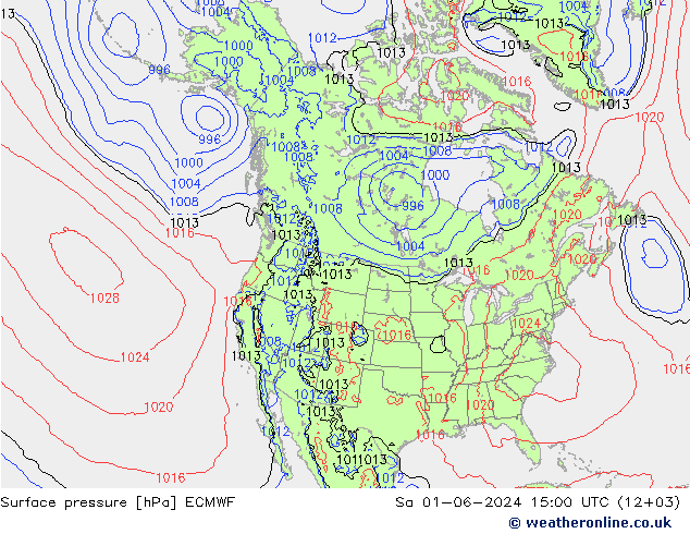 pressão do solo ECMWF Sáb 01.06.2024 15 UTC