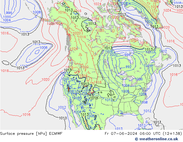 Bodendruck ECMWF Fr 07.06.2024 06 UTC