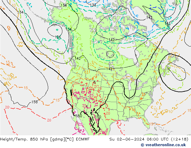 Z500/Rain (+SLP)/Z850 ECMWF So 02.06.2024 06 UTC