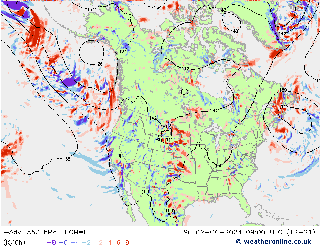 T-Adv. 850 hPa ECMWF Su 02.06.2024 09 UTC