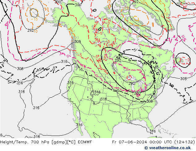 Yükseklik/Sıc. 700 hPa ECMWF Cu 07.06.2024 00 UTC