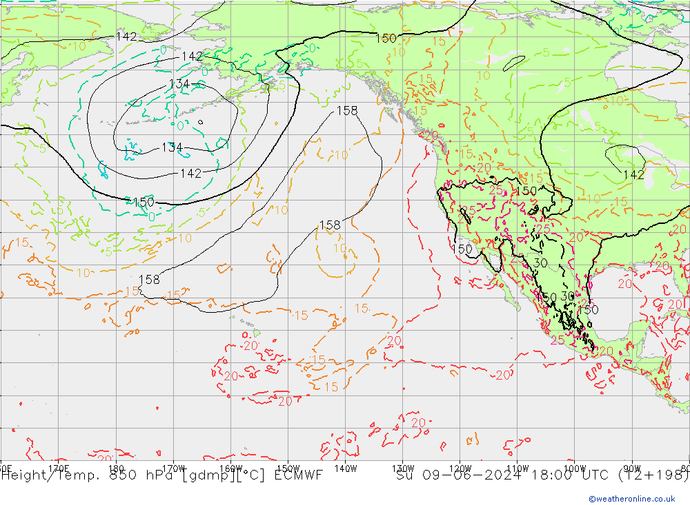 Height/Temp. 850 hPa ECMWF  09.06.2024 18 UTC