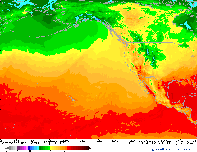 Sıcaklık Haritası (2m) ECMWF Sa 11.06.2024 12 UTC