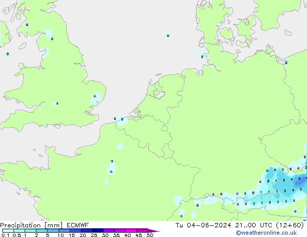 Précipitation ECMWF mar 04.06.2024 00 UTC