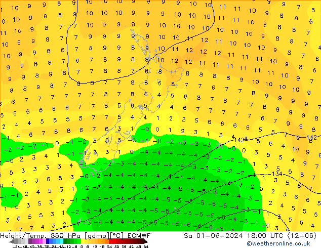 Z500/Rain (+SLP)/Z850 ECMWF Sa 01.06.2024 18 UTC