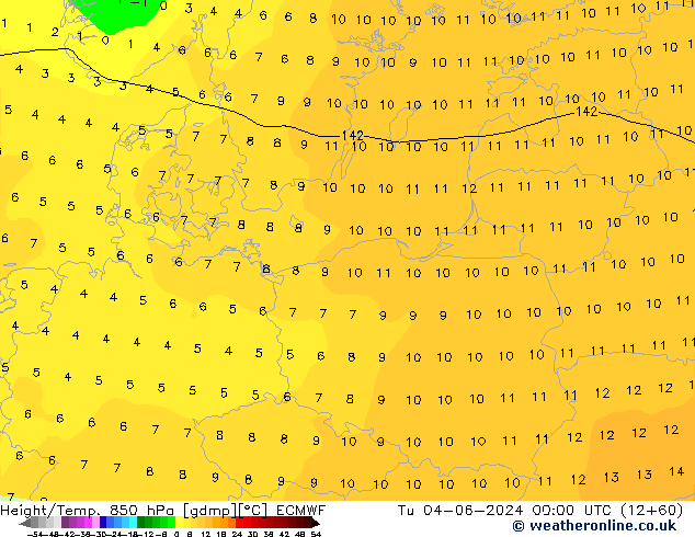 Z500/Rain (+SLP)/Z850 ECMWF  04.06.2024 00 UTC