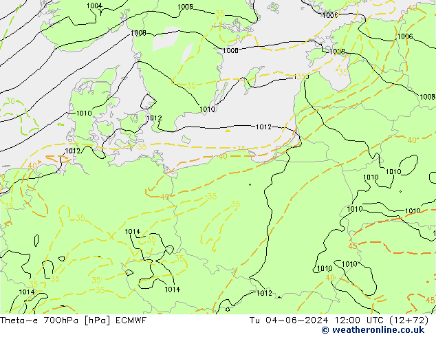 Theta-e 700hPa ECMWF Ter 04.06.2024 12 UTC