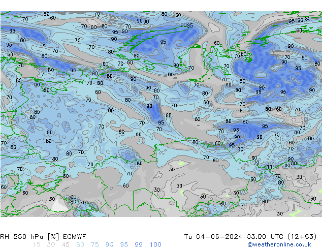 RH 850 hPa ECMWF  04.06.2024 03 UTC