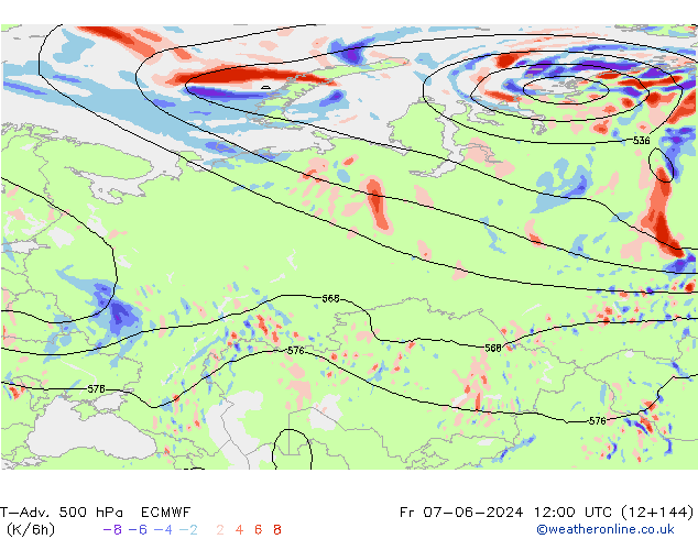 T-Adv. 500 hPa ECMWF Cu 07.06.2024 12 UTC