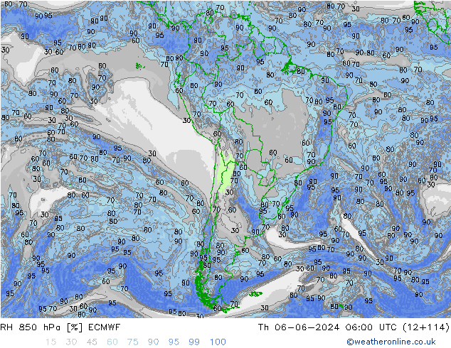 850 hPa Nispi Nem ECMWF Per 06.06.2024 06 UTC