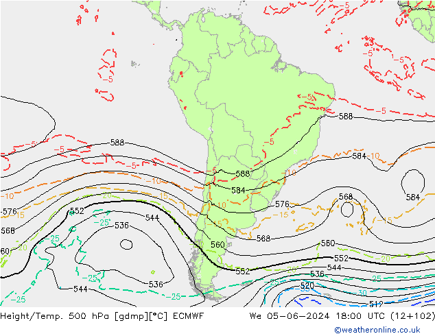 Z500/Rain (+SLP)/Z850 ECMWF ��� 05.06.2024 18 UTC
