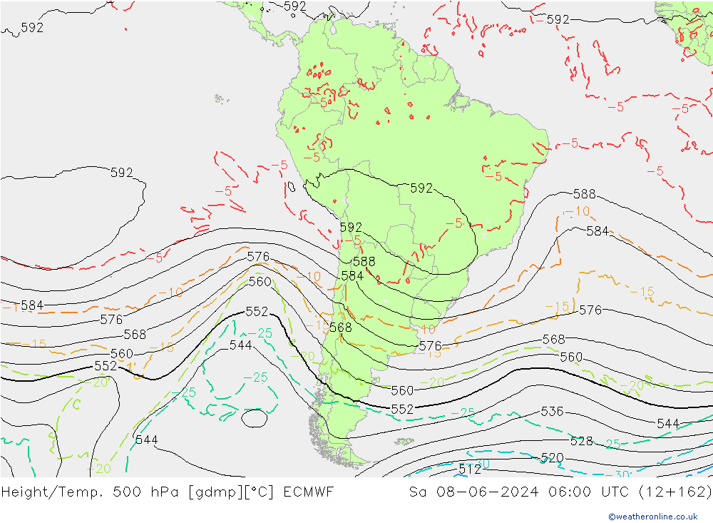 Z500/Rain (+SLP)/Z850 ECMWF Sa 08.06.2024 06 UTC