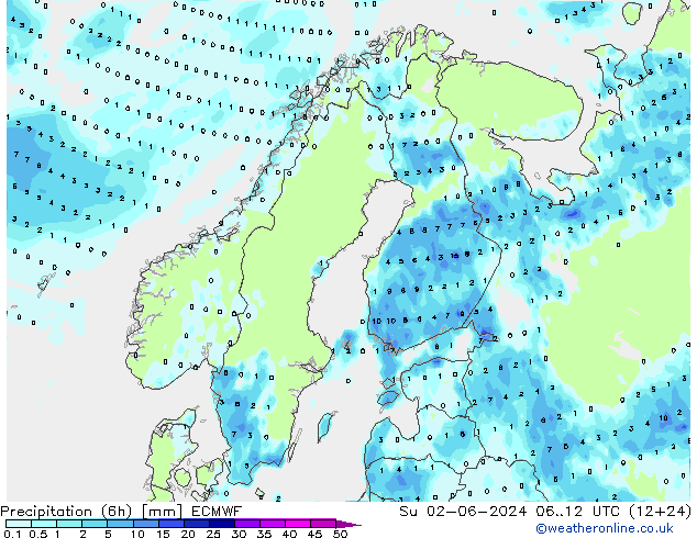 Z500/Rain (+SLP)/Z850 ECMWF Su 02.06.2024 12 UTC