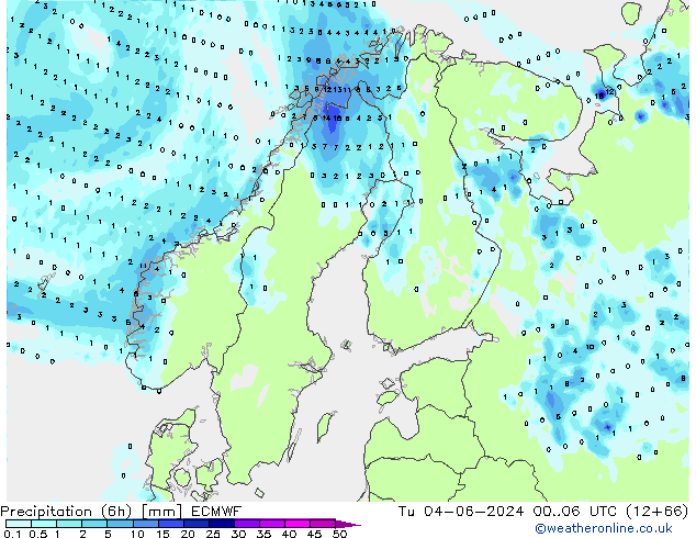 Z500/Rain (+SLP)/Z850 ECMWF вт 04.06.2024 06 UTC