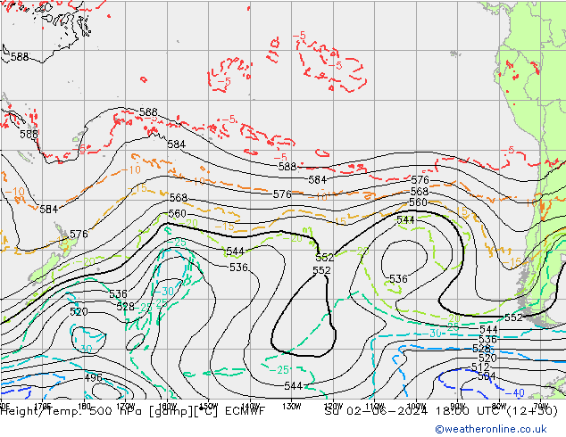 Z500/Rain (+SLP)/Z850 ECMWF nie. 02.06.2024 18 UTC