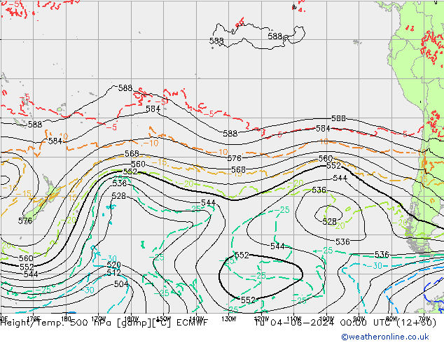 Z500/Rain (+SLP)/Z850 ECMWF Di 04.06.2024 00 UTC