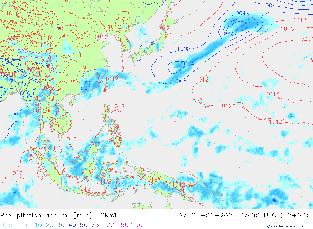 Precipitation accum. ECMWF so. 01.06.2024 15 UTC