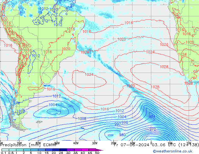 Precipitation ECMWF Fr 07.06.2024 06 UTC