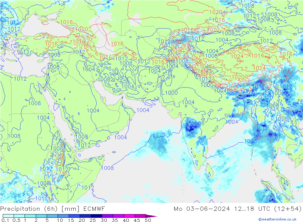 Z500/Rain (+SLP)/Z850 ECMWF Po 03.06.2024 18 UTC