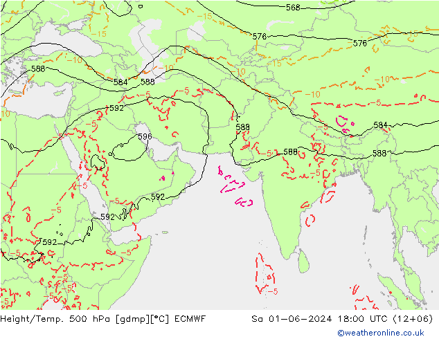 Z500/Rain (+SLP)/Z850 ECMWF sab 01.06.2024 18 UTC