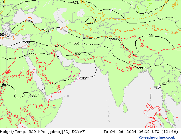 Z500/Yağmur (+YB)/Z850 ECMWF Sa 04.06.2024 06 UTC