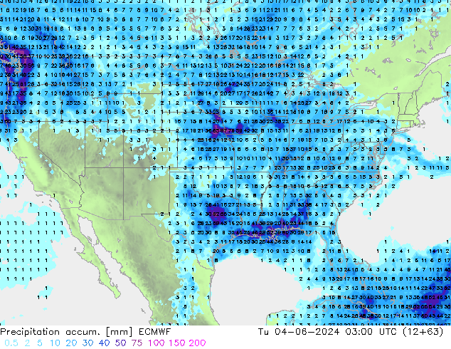 Precipitation accum. ECMWF mar 04.06.2024 03 UTC