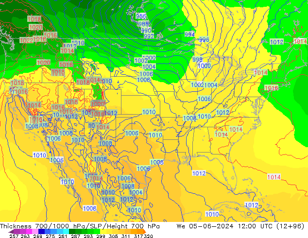 700-1000 hPa Kalınlığı ECMWF Çar 05.06.2024 12 UTC