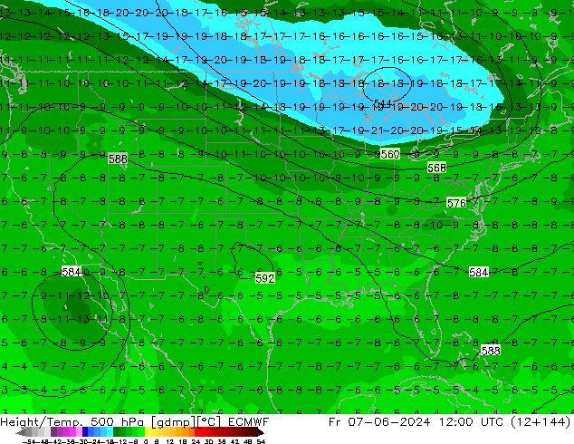 Z500/Rain (+SLP)/Z850 ECMWF vie 07.06.2024 12 UTC