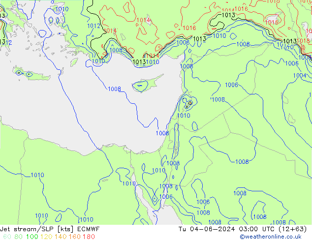 Jet stream/SLP ECMWF Tu 04.06.2024 03 UTC