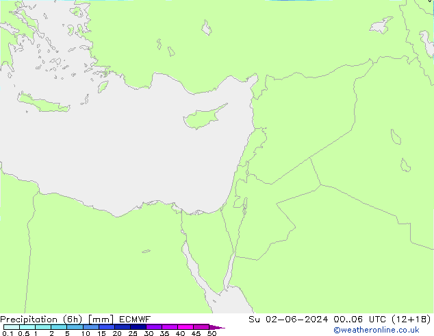 Precipitation (6h) ECMWF Ne 02.06.2024 06 UTC