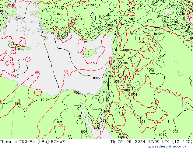 Theta-e 700hPa ECMWF Per 06.06.2024 12 UTC