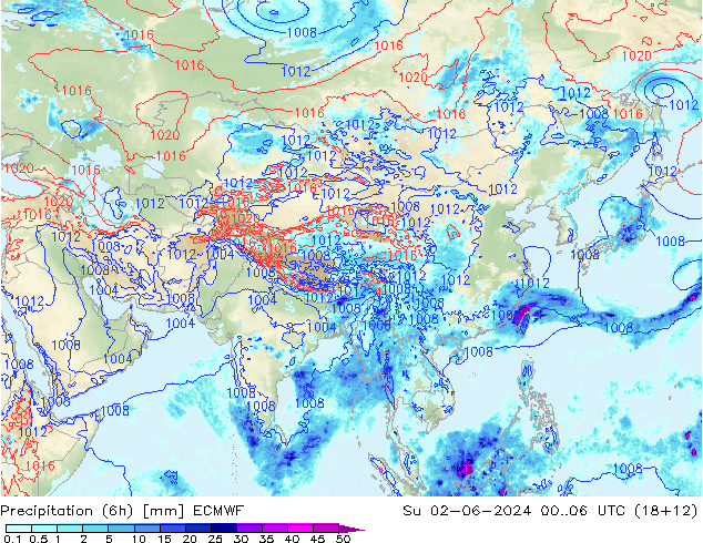 Z500/Regen(+SLP)/Z850 ECMWF zo 02.06.2024 06 UTC