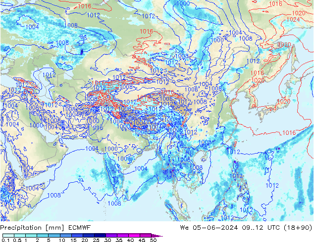 Precipitation ECMWF We 05.06.2024 12 UTC