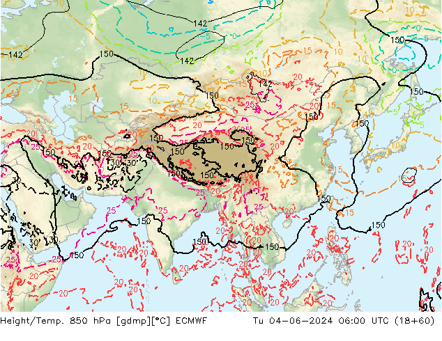 Z500/Regen(+SLP)/Z850 ECMWF di 04.06.2024 06 UTC