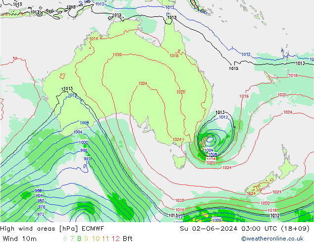 High wind areas ECMWF Ne 02.06.2024 03 UTC