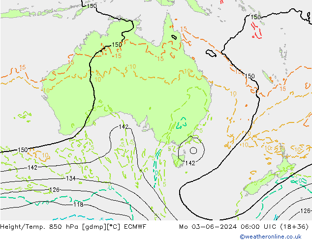 Z500/Rain (+SLP)/Z850 ECMWF lun 03.06.2024 06 UTC