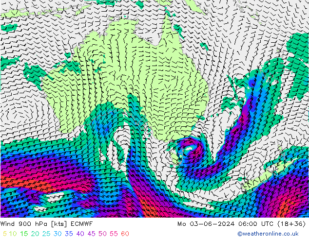 Wind 900 hPa ECMWF ma 03.06.2024 06 UTC