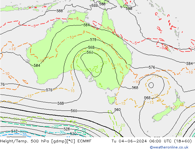 Height/Temp. 500 hPa ECMWF  04.06.2024 06 UTC