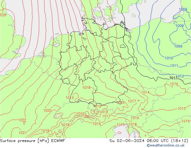 ciśnienie ECMWF nie. 02.06.2024 06 UTC