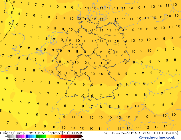 Z500/Rain (+SLP)/Z850 ECMWF dim 02.06.2024 00 UTC