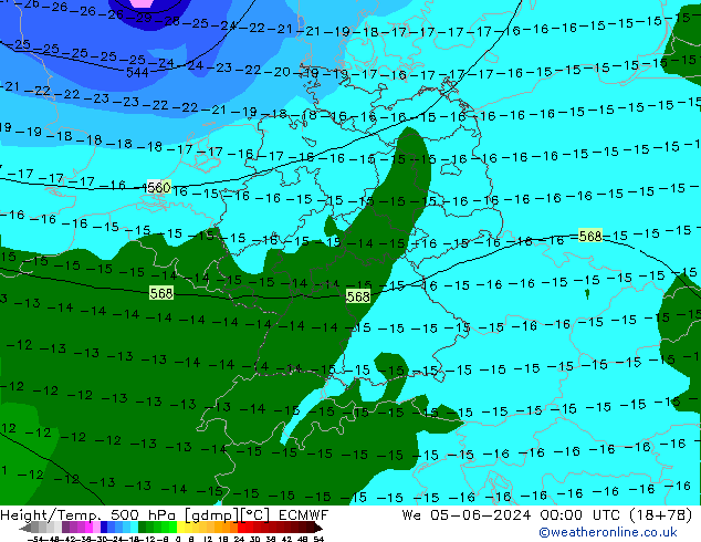 Z500/Rain (+SLP)/Z850 ECMWF St 05.06.2024 00 UTC