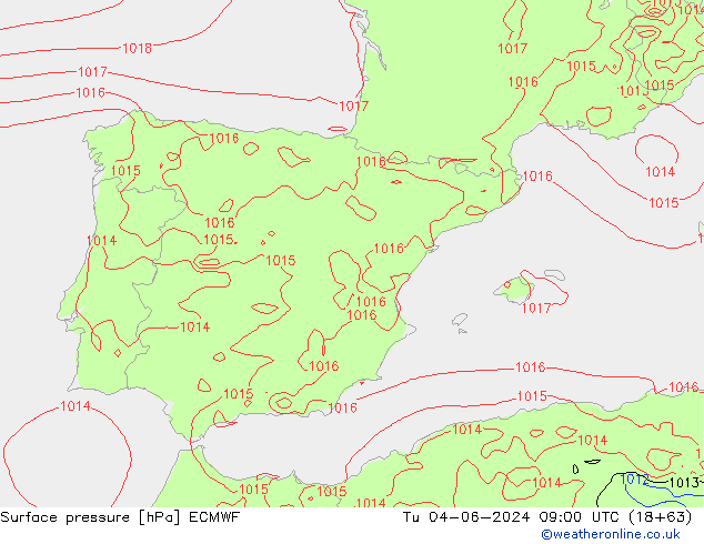 pression de l'air ECMWF mar 04.06.2024 09 UTC