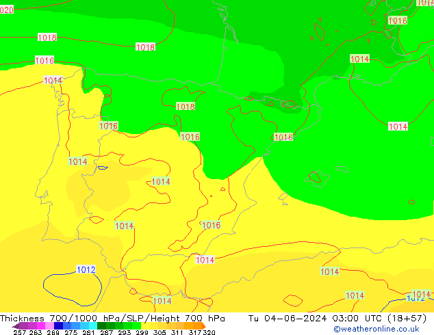 Thck 700-1000 hPa ECMWF Út 04.06.2024 03 UTC