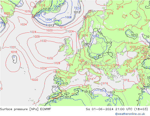 pression de l'air ECMWF sam 01.06.2024 21 UTC