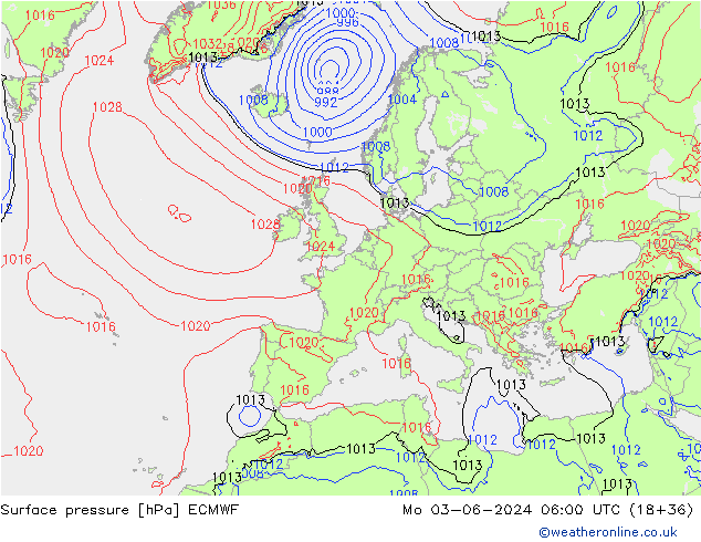 Yer basıncı ECMWF Pzt 03.06.2024 06 UTC