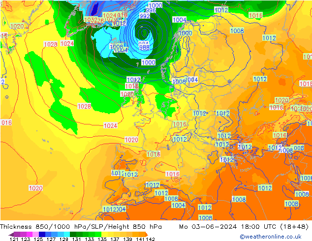 Thck 850-1000 hPa ECMWF Po 03.06.2024 18 UTC