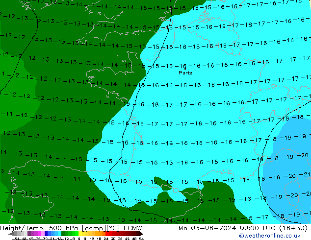 Z500/Rain (+SLP)/Z850 ECMWF пн 03.06.2024 00 UTC