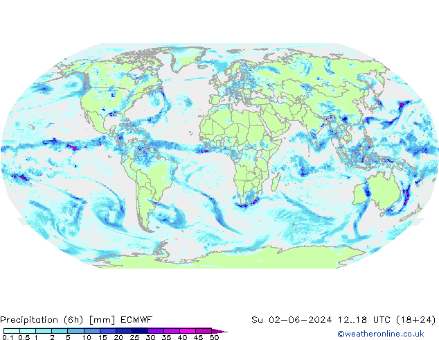 Z500/Yağmur (+YB)/Z850 ECMWF Paz 02.06.2024 18 UTC