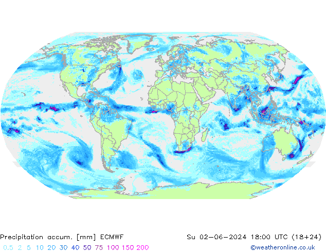 Totale neerslag ECMWF zo 02.06.2024 18 UTC
