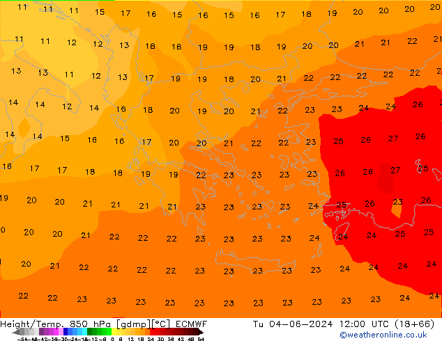 Z500/Rain (+SLP)/Z850 ECMWF Tu 04.06.2024 12 UTC